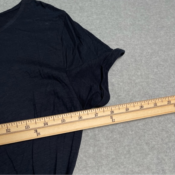 T.La Tunic Womens Small Blue Solid Short Sleeve Tie Front Tunic Casual - Picture 9 of 11